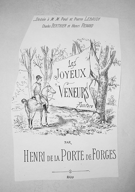 Gravure Les Joyeux Veneurs - Don de M.-L. Cardon à la Société de Vènerie